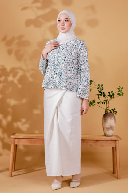 Bunga Kebaya Set in Melati (Cream White)