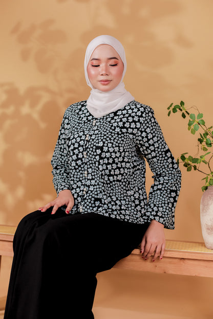 Bunga Kebaya Set in Dahlia (Black)